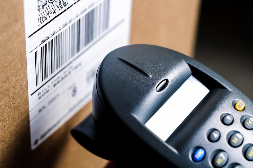 Barcode label on the product